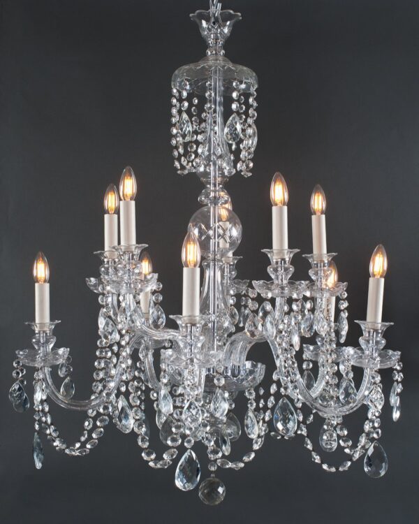 Bohemian 10 Branch Antique Crystal Chandelier