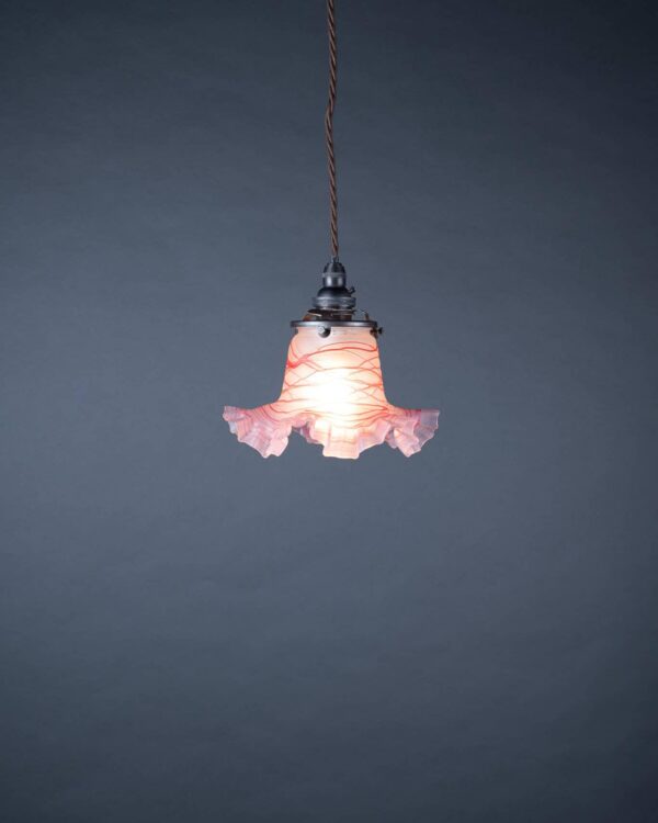 French Frilled Glass Pendant Light