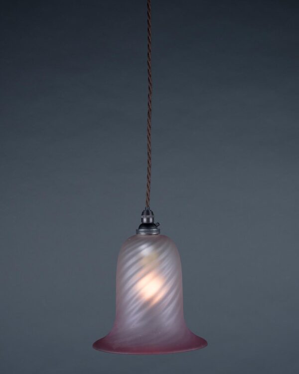 Twisted Cranberry Glass Pendant Light